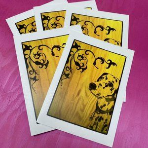 5 Dog Portrait Greeting Cards Any Occasion Dalmatian Blank Greeting Card 5 Cards